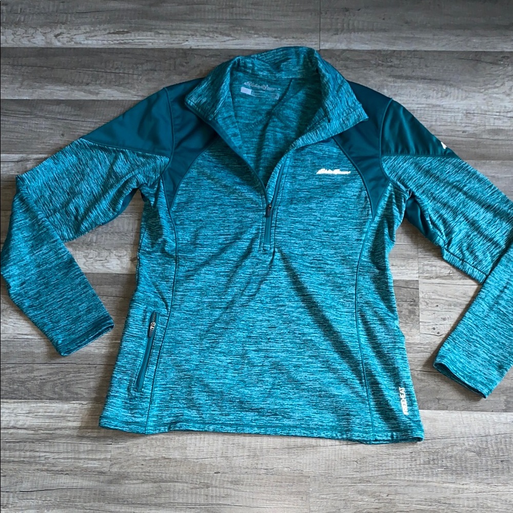 Eddie Bauer Teal Quarter-Zip Sweatshirt